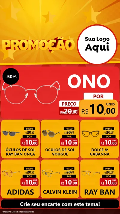 Modelo de Rede Social para Stories com o tema Promoção para Óticas
