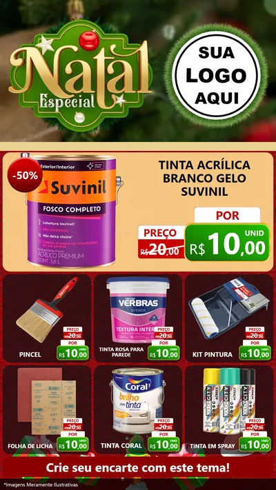 Modelo de Rede Social para Stories com o tema Natal Especial para Tintas e Ferramentas