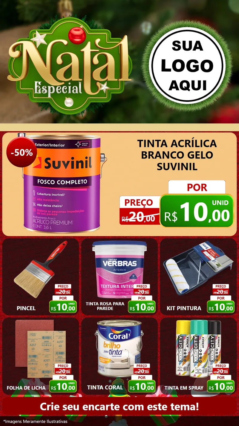 Modelo de Rede Social para Stories com o tema Natal Especial para Tintas e Ferramentas