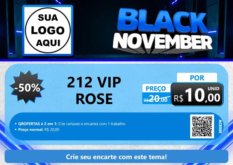 Modelo de Cartaz para Cartaz A4 Horizontal com o tema Black November para Perfumes