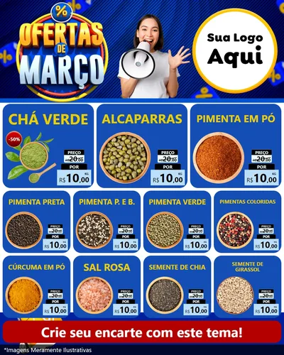 Modelo de Rede Social para Feed Instagram com o tema Ofertas de Março para Produtos Naturais