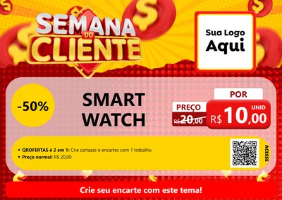 Modelo de Cartaz para Cartaz A4 Horizontal com o tema Semana do Cliente para Informática