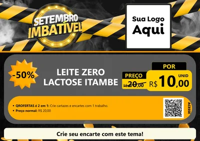 Modelo de Cartaz para Cartaz A4 Horizontal com o tema Setembro Imbatível para Frios e Laticínios