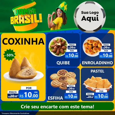 Modelo de Rede Social para Feed Facebook com o tema Vamos Brasil - Copa para Salgadaria