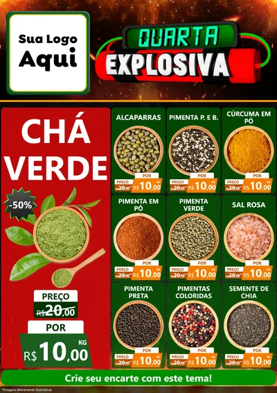 Modelo de Encarte para Encarte A4 Vertical com o tema Quarta Explosiva para Produtos Naturais