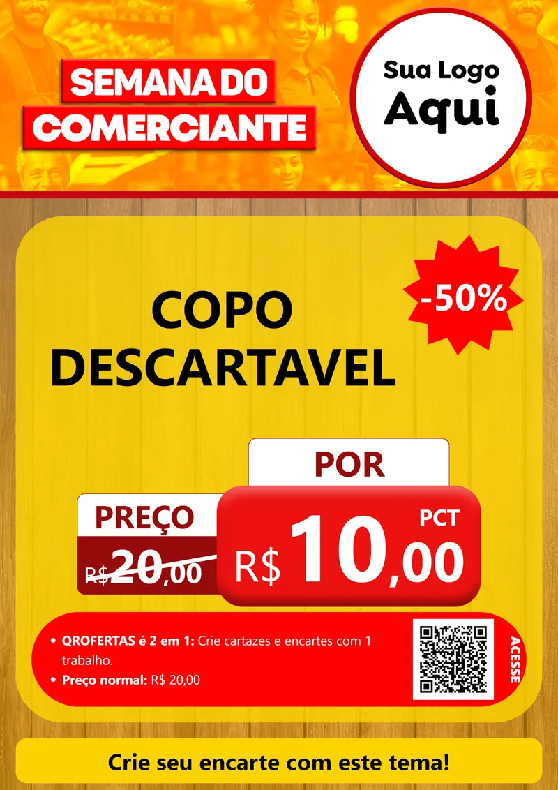 Modelo de Cartaz para Cartaz A4 Vertical com o tema Semana do Comerciante para Embalagens