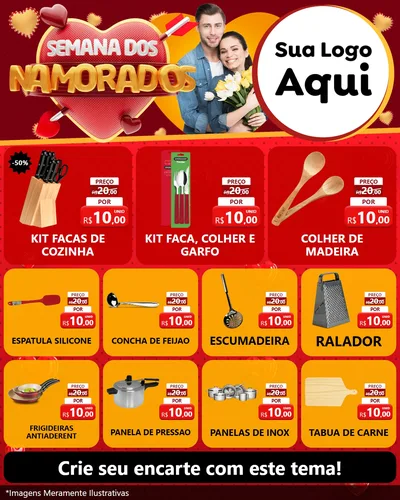 Modelo de Rede Social para Feed Instagram com o tema Semana dos Namorados para Utilidades Domésticas