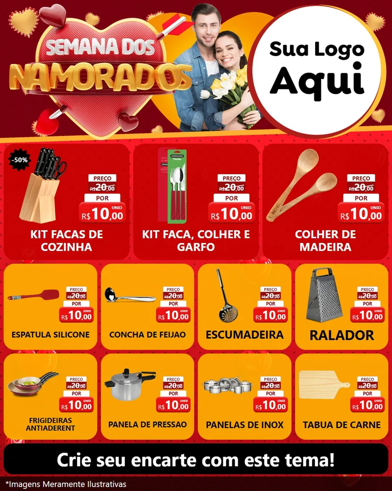 Modelo de Rede Social para Feed Instagram com o tema Semana dos Namorados para Utilidades Domésticas