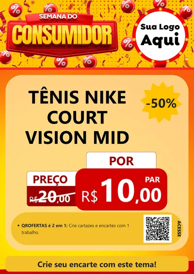 Modelo de Cartaz para Cartaz A4 Vertical com o tema Semana do Consumidor para Calçados