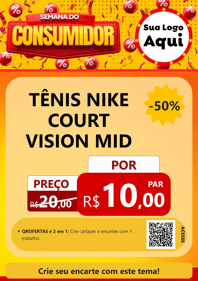 Modelo de Cartaz para Cartaz A4 Vertical com o tema Semana do Consumidor para Calçados