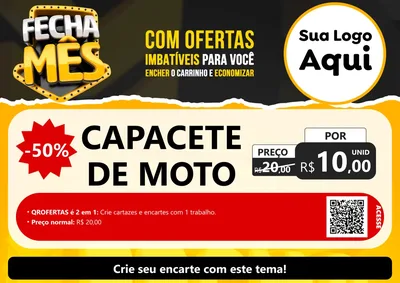 Modelo de Cartaz para Cartaz A4 Horizontal com o tema Fecha Mês para Moto peças