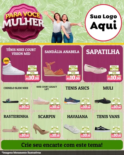 Modelo de Rede Social para Feed Instagram com o tema Para Você Mulher para Calçados