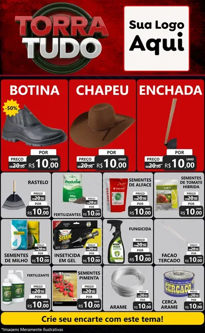 Modelo de Encarte para Encarte Grande com o tema Torra Tudo para Agropecuária