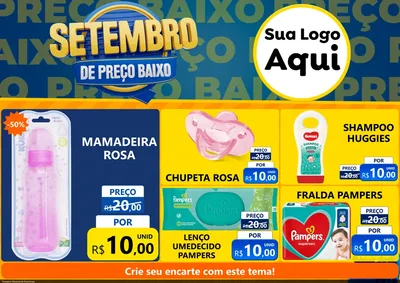 Modelo de Encarte para Encarte A4 Horizontal com o tema Setembro De Preço Baixo para Bebês