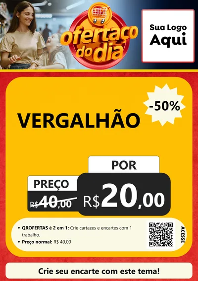 Modelo de Cartaz para Cartaz A4 Vertical com o tema Ofertaço Do Dia para Ferragens