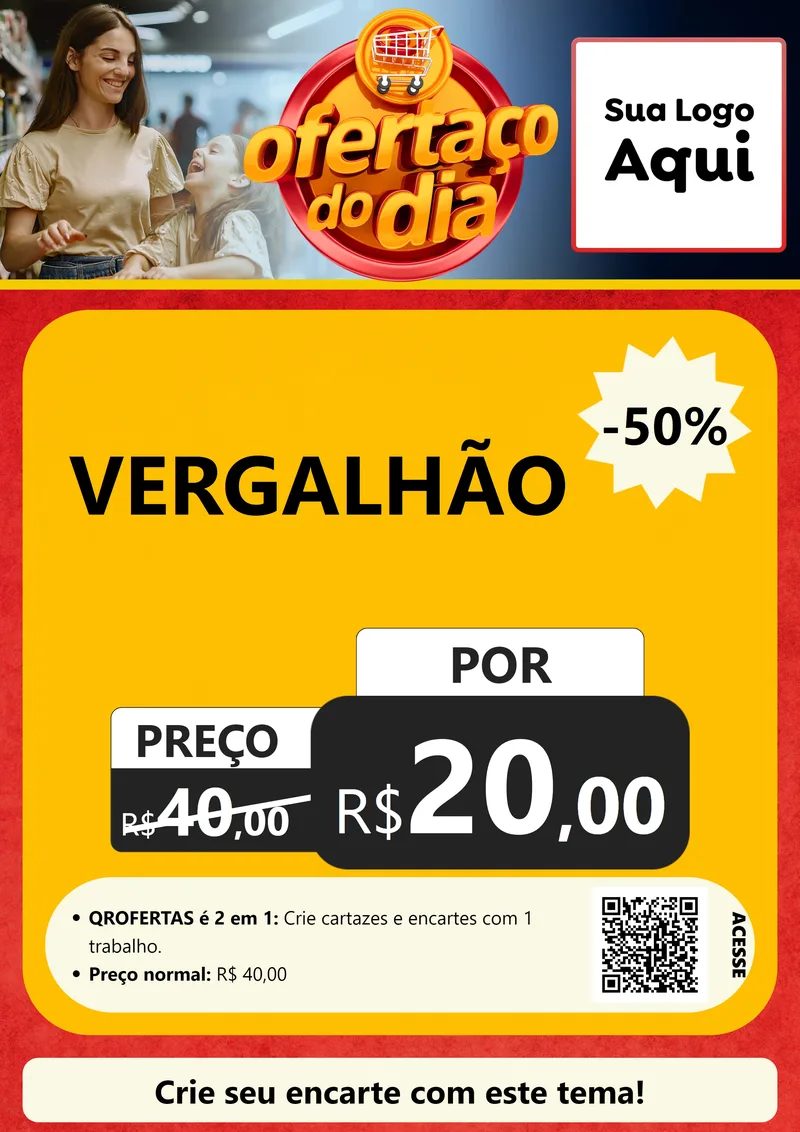 Modelo de Cartaz para Cartaz A4 Vertical com o tema Ofertaço Do Dia para Ferragens