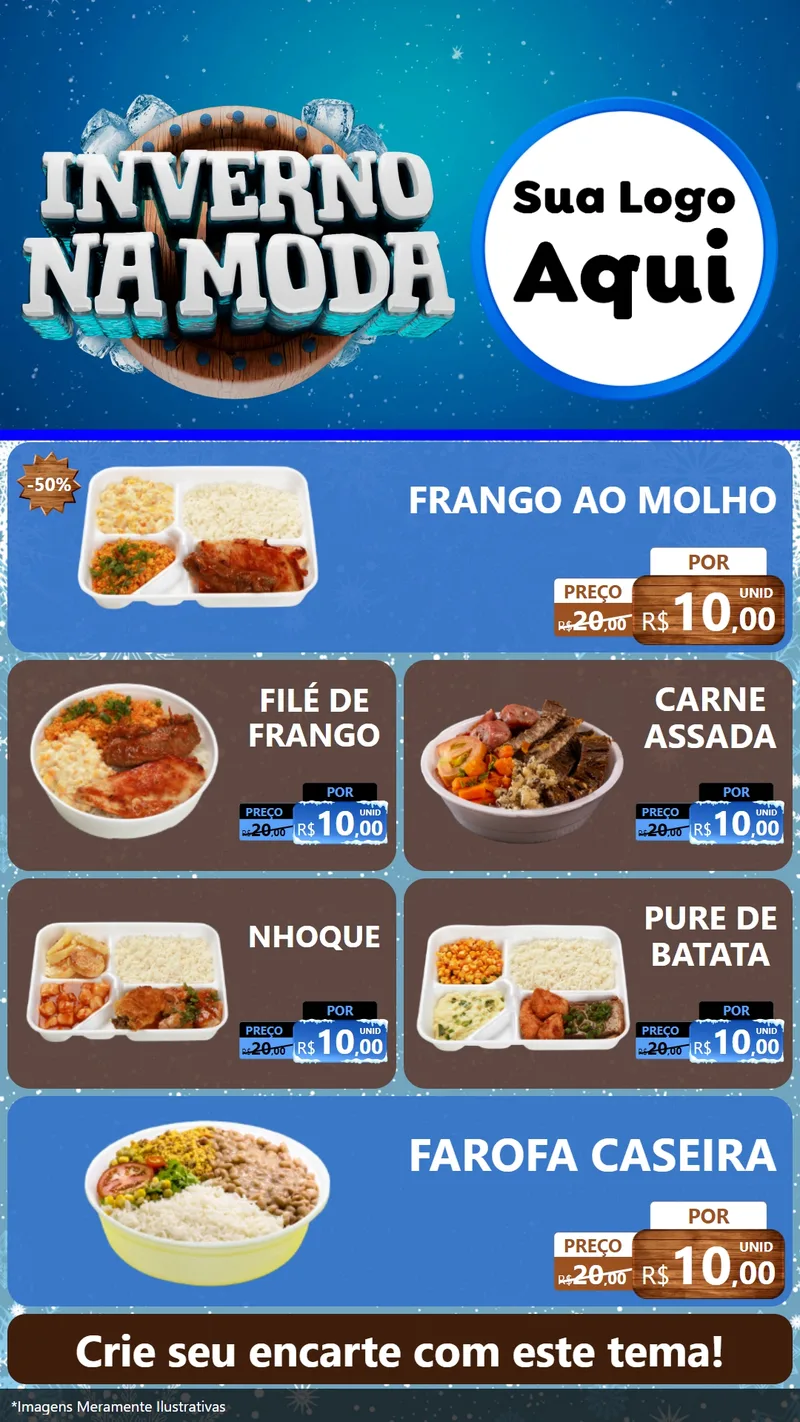 Modelo de TV para TV Vertical com o tema Inverno na Moda para Restaurante