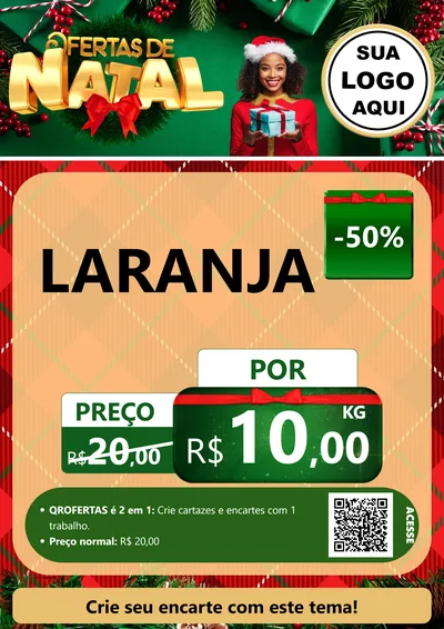 Modelo de Cartaz para Cartaz A4 Vertical com o tema Ofertas de Natal para Hortifrúti