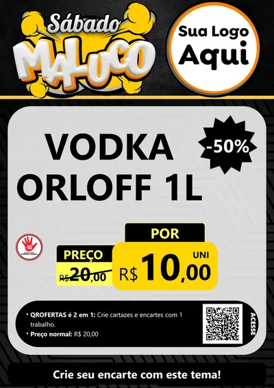 Modelo de Cartaz para Cartaz A4 Vertical com o tema Sábado Maluco para Distribuidora de bebidas