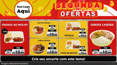 Modelo de TV para TV Horizontal com o tema Segunda de Ofertas para Restaurante