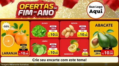 Modelo de TV para TV Horizontal com o tema Ofertas de Fim de Ano para Hortifrúti