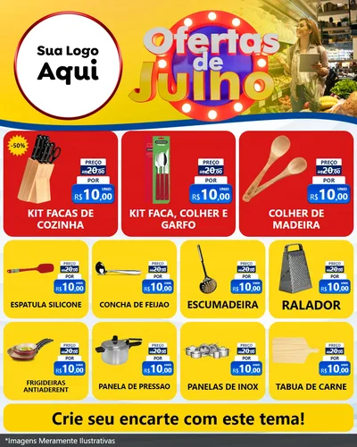 Modelo de Rede Social para Feed Instagram com o tema Ofertas de Julho para Utilidades Domésticas