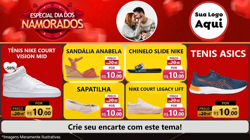 Modelo de TV para TV Horizontal com o tema Especial Dia Dos Namorados para Calçados