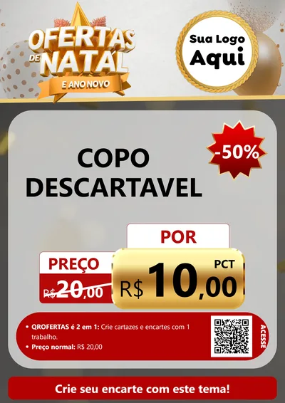 Modelo de Cartaz para Cartaz A4 Vertical com o tema Ofertas De Natal E Ano Novo para Embalagens