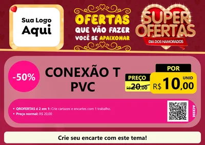 Modelo de Cartaz para Cartaz A4 Horizontal com o tema Dia dos Namorados para Tubos e conexões