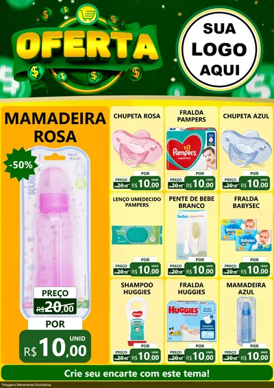 Modelo de Encarte para Encarte A4 Vertical com o tema Oferta para Bebês