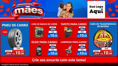 Modelo de TV para TV Horizontal com o tema Promoção das Mães para Auto peças