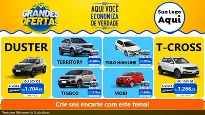 Modelo de TV para TV Horizontal com o tema Grandes Ofertas para Concessionaria de Carros