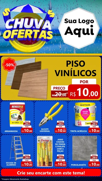 Modelo de Rede Social para Stories com o tema Chuva de Ofertas para Material para Construção