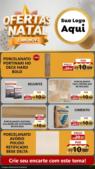 Modelo de TV para TV Vertical com o tema Ofertas De Natal E Ano Novo para Pisos e revestimentos