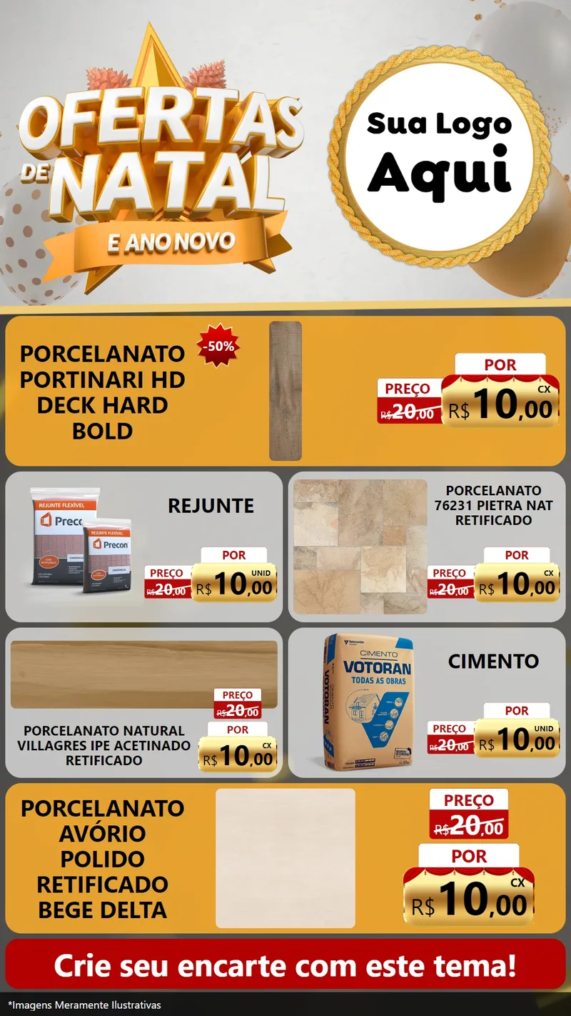 Modelo de TV para TV Vertical com o tema Ofertas De Natal E Ano Novo para Pisos e revestimentos