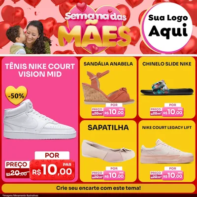 Modelo de Rede Social para Feed Facebook com o tema Semana Das Mães para Calçados