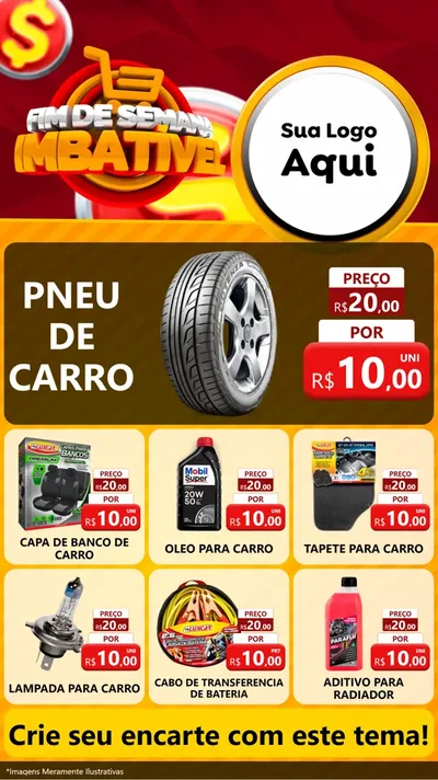 Modelo de Rede Social para Stories com o tema Fim de Semana Imbatível para Auto peças