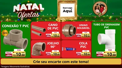 Modelo de TV para TV Horizontal com o tema Natal de Ofertas para Tubos e conexões