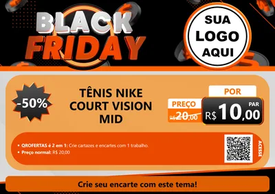 Modelo de Cartaz para Cartaz A4 Horizontal com o tema Black Friday para Calçados