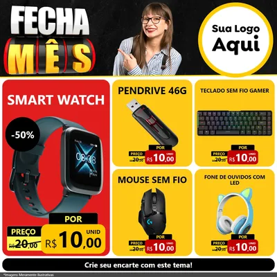 Modelo de Rede Social para Feed Facebook com o tema Fecha Mês para Informática