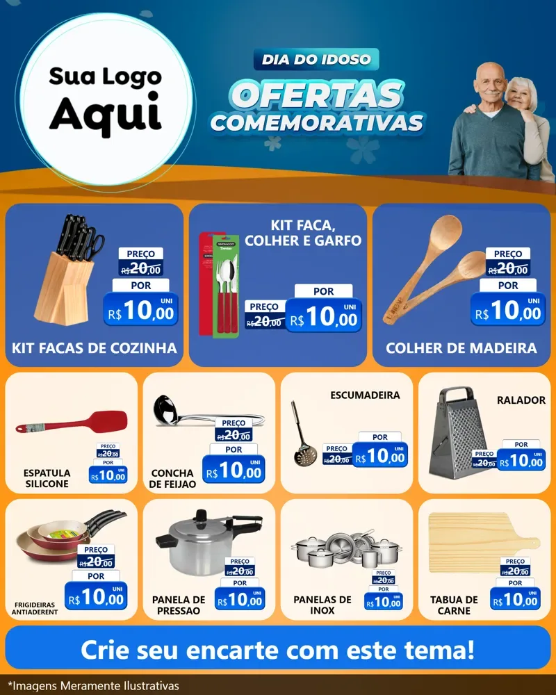 Modelo de Rede Social para Feed Instagram com o tema Dia do Idoso para Utilidades Domésticas