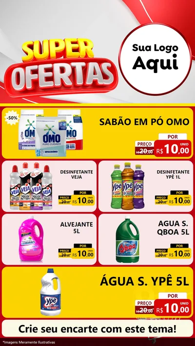 Modelo de TV para TV Vertical com o tema Super Ofertas para Produtos de Limpeza