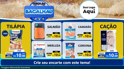 Modelo de TV para TV Horizontal com o tema Terça do Bacalhau para Peixaria