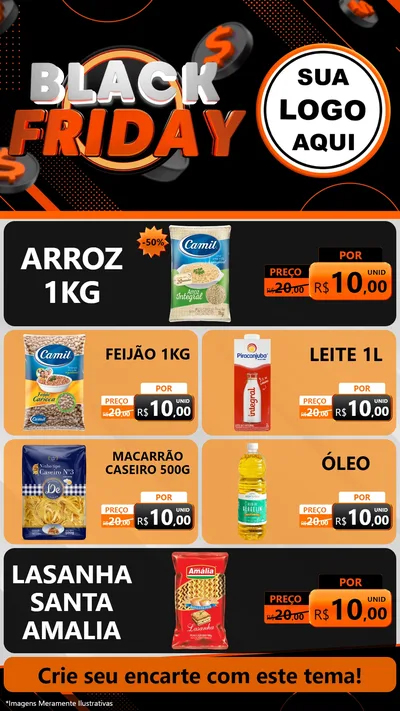 Modelo de TV para TV Vertical com o tema Black Friday para Supermercado