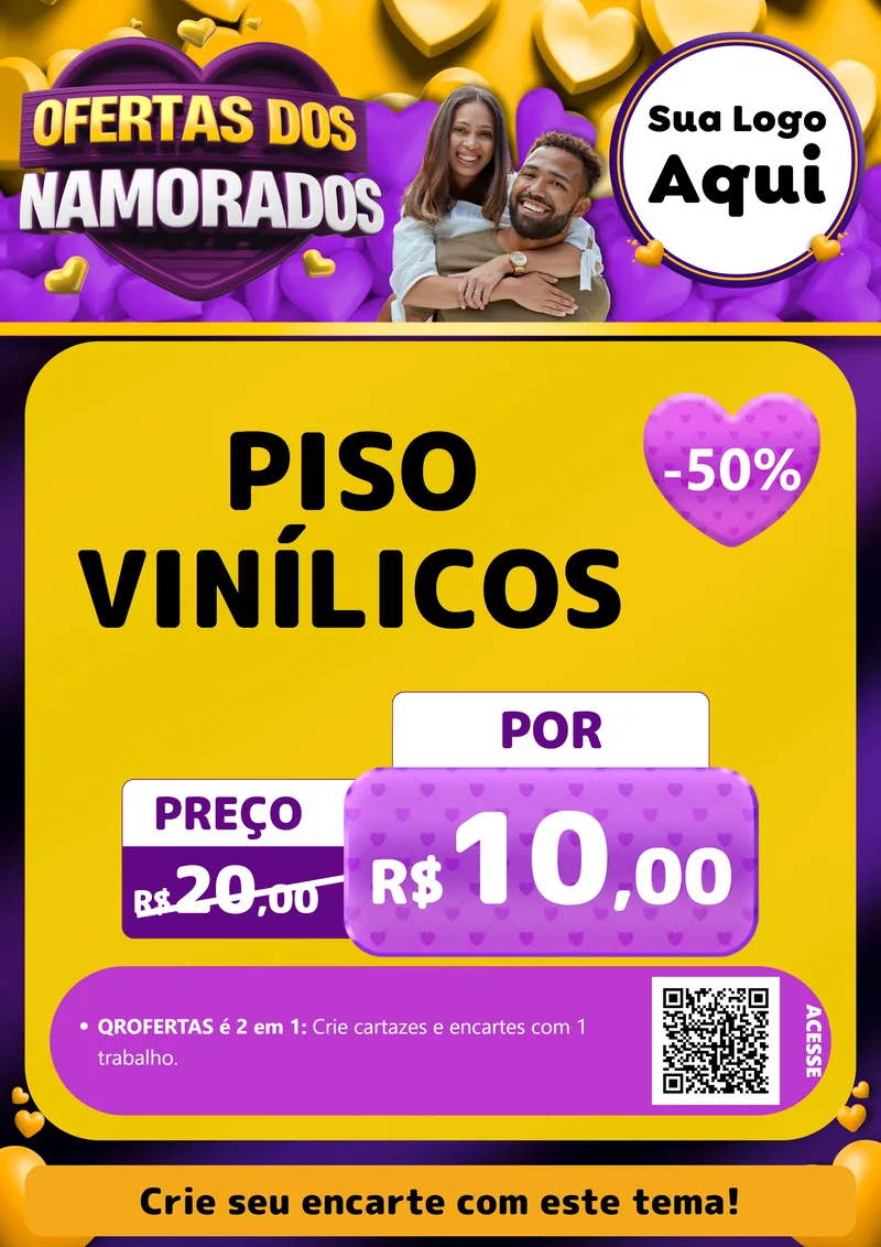 Modelo de Cartaz para Cartaz A4 Vertical com o tema Oferta Dos Namorados para Material para Construção