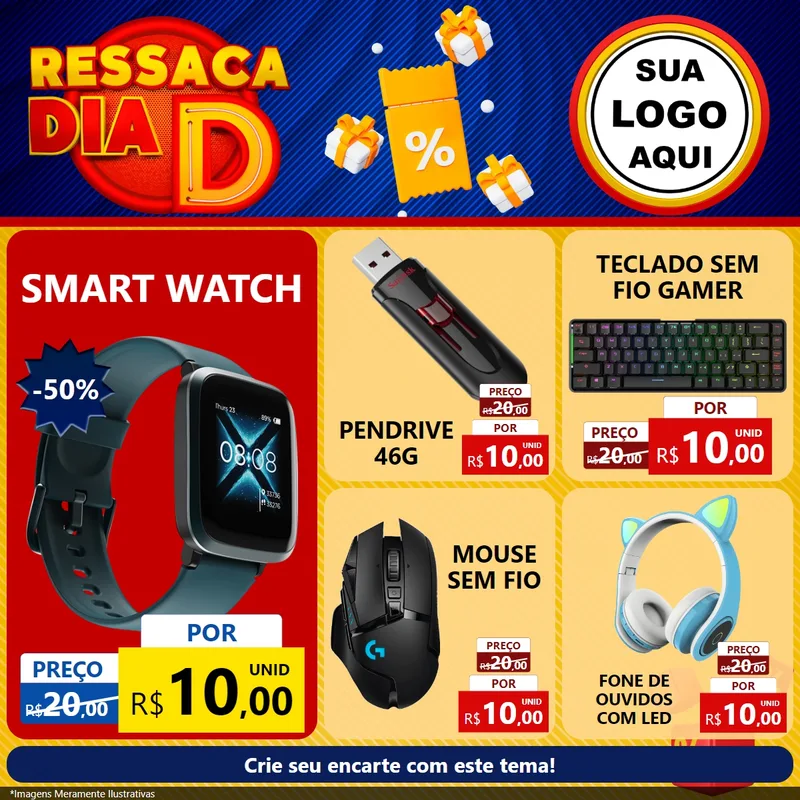 Modelo de Rede Social para Feed Facebook com o tema Ressaca Dia D para Informática