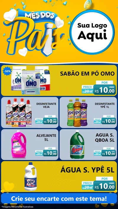 Modelo de TV para TV Vertical com o tema Mês dos Pais para Produtos de Limpeza