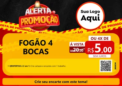 Modelo de Cartaz para Cartaz A4 Horizontal com o tema Alerta de Promoção para Móveis e Eletro