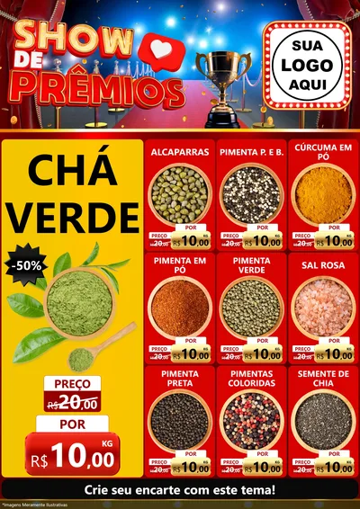 Modelo de Encarte para Encarte A4 Vertical com o tema Show de Prêmios para Produtos Naturais