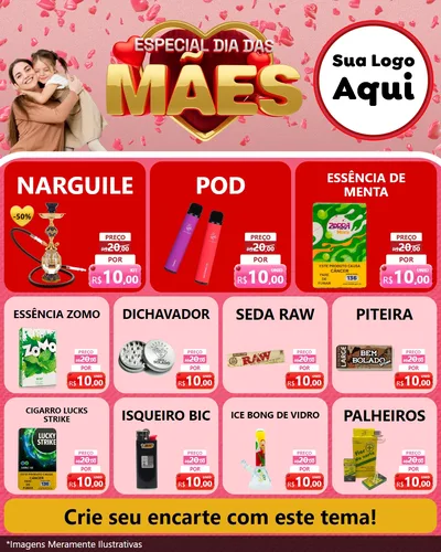 Modelo de Rede Social para Feed Instagram com o tema Especial Dia Das Mães para Tabacaria